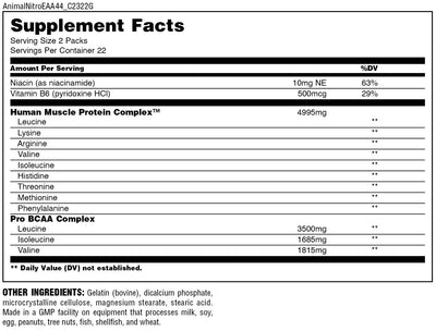Animal Nitro EAA Aminos ANIMAL Size: 44 Packs