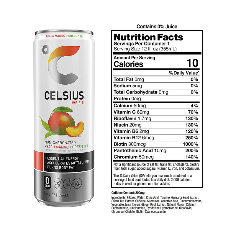 CELSIUS Energy Drink RTD Celsius Size: 12 Cans Flavor: Blue Razz Lemonade (Fizz Free & Brand New), Astro Vibe, Galaxy Vibe, Cosmic Vibe, Oasis Vibe, Lemon Lime, Fantasy Vibe, Sparkling Grape Rush, Mango Passionfruit, Arctic Vibes, Strawberry Lemonade, Str