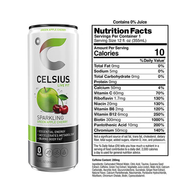 CELSIUS Energy Drink RTD Celsius Size: 12 Cans Flavor: Blue Razz Lemonade (Fizz Free & Brand New), Astro Vibe, Galaxy Vibe, Cosmic Vibe, Oasis Vibe, Lemon Lime, Fantasy Vibe, Sparkling Grape Rush, Mango Passionfruit, Arctic Vibes, Strawberry Lemonade, Str