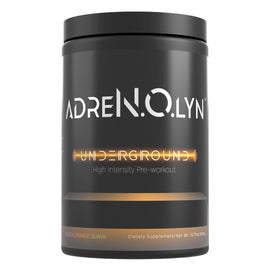 AdreNOlyn Underground Pre Workout Pre-Workout BLACKMARKET Size: 25 Scoops Flavors: Grape Lime Rickey, Strawberry Lemonade, Passion Orange Guava (POG), Candy Dust, Watermelon Margarita