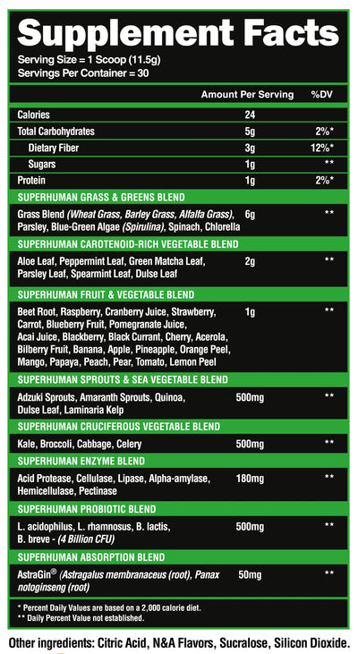 Alpha Lion Superhuman Greens Vitamins Alpha Lion Size: 30 Servings Flavor: Manchild Mango