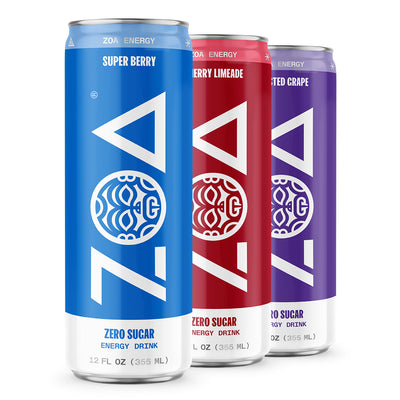 Energy Drink Sampler: ZOA Energy Energy Drink ZOA Size: 12 Cans Flavor: Variety Pack