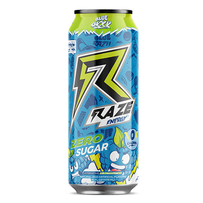 RAZE Energy Drink RTD Repp Sports Size: 12 Cans Flavor: Sour Gummy Worms, Apollo, Watermelon Frost, Voodoo, Grape Bubblegum, Guava Mango, South Beach (Miami Vice), Rainbow Candy, Phantom Freeze, Strawberry Colada, Galaxy Burst, White Peach, Baja Lime, Sou