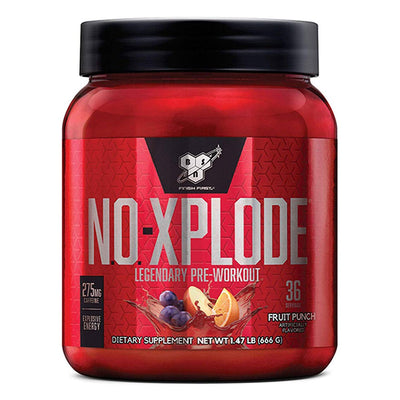 N.O.-Xplode Pre-Workout BSN Size: 30 Servings, 60 Servings Flavor: Grape, Blue Raz, Fruit Punch, Green Apple, Watermelon, Scorched Cherry, Pineapple Vice