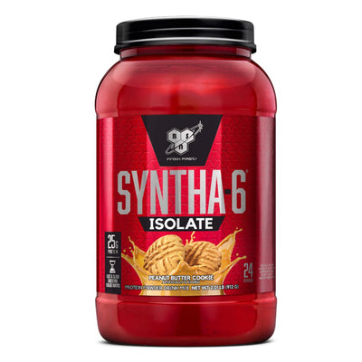 Syntha-6 Isolate Protein BSN Size: 2.01 lbs., 4.01 lbs Flavor: Chocolate Milkshake, Chocolate Peanut Butter, Vanilla Ice Cream, Peanut Butter Cookie, Strawberry Milkshake