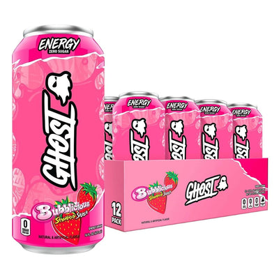 GHOST Energy Drink Energy Drink GHOST Size: 12 Cans Flavor: Bubblicious™ Strawberry Splash