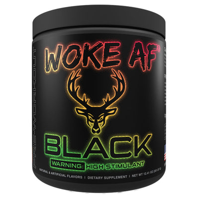 Bucked Up Woke AF Black High Stimulant Pre Workout Pre-Workout Bucked Up Size: 30 Servings Flavor: Island Fusion (Strawberry Pineapple Lime)