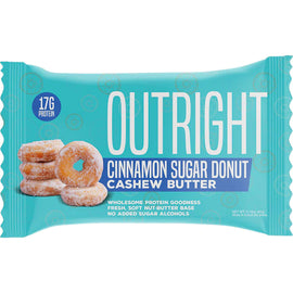 Outright Protein Bar Healthy Snacks Outright Size: 12 Bars Flavor: Chocolate Chip (Peanut Butter), Peanut Butter and Jelly, Cinnamon Sugar Donut (Cashew), Toffee (Peanut Butter), Chocolate Chip (Almond Butter), Mochaccino White Chocolate (Peanut Butter),