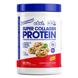 Super Collagen Protein Powder by Obvi Collagen obvi Size: 30 Servings Flavor: Fruity Cereal, Cinna Cereal, Entenmann's™ Chocolate Chip Cookies, Cocoa Cereal, Frosted Cereal, Honey O's Cereal, Birthday Cupcakes, Unflavored