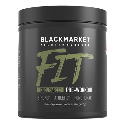 FIT Pre Workout Pre-Workout BLACKMARKET Size: 25 Scoops Flavor: Fruit Punch, Blue Razz, Watermelon