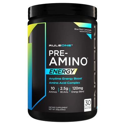 R1 Pre-Amino Aminos Rule One Size: 30 Servings Flavor: Blue Razz Lemonade