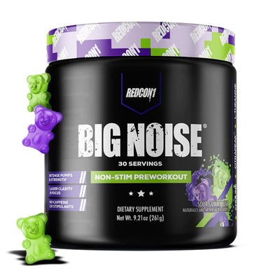 Redcon1 Big Noise Non Stim Pre Workout Pump Pre Workout RedCon1 Size: 30 Servings Flavor: Sour Gummy Bear