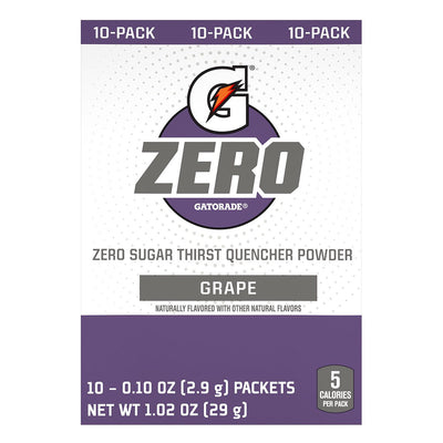 Gatorade G Zero Powder Packs Hydration Gatorade Size: 10 Packets Flavor: Grape