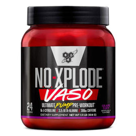 NO XPLODE VASO Pre Workout Pre-Workout BSN Size: 24 Servings, 48 Servings Flavors: Jungle Juice, Razzle Dazzle, Grape Fury, Pineapple Pump, Watermelon