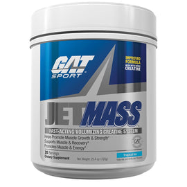 JETMASS Creatine GAT Size: 30 Servings Flavor: Orange Creme, Black Cherry, Tropical Ice, Lemon Lime, Strawberry Lemonade