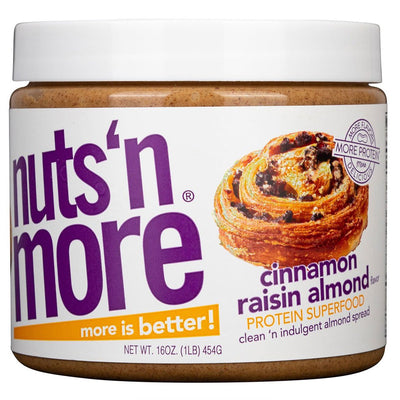 Nuts 'N More Almond Butter Spread Healthy Snacks Nuts 'N More Size: 16 Oz. Jar Flavor: Almond Butter, Dark Chocolate Almond Butter, Cinnamon Raisin Almond Butter