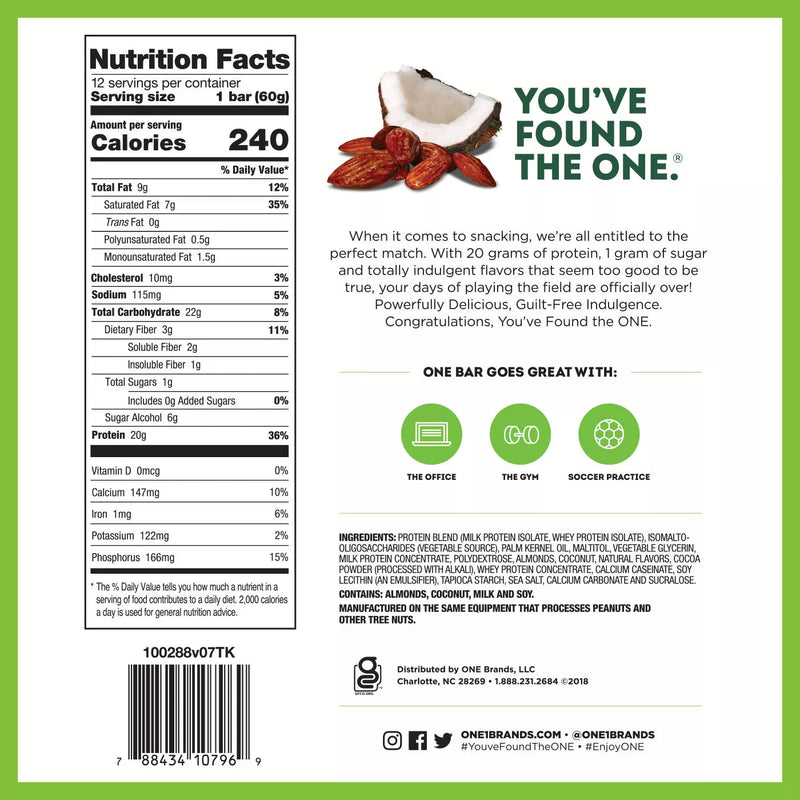 ONE Bar Healthy Snacks ONE Size: 12 Bars Flavor: Peanut Butter Cup, Pumpkin Pie, Birthday Cake, Lemon Cake, Cookies and Creme, Peanut Butter Pie, Blueberry Cobbler, Cinnamon Roll, Maple Glazed Doughnut, S&