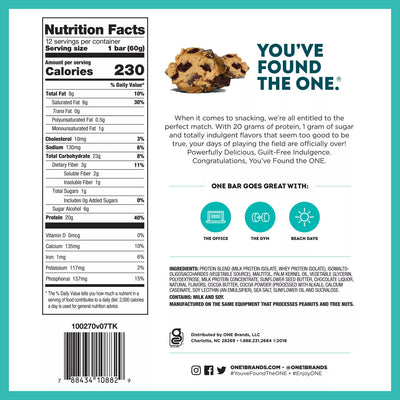 ONE Bar Healthy Snacks ONE Size: 12 Bars Flavor: Peanut Butter Cup, Pumpkin Pie, Birthday Cake, Lemon Cake, Cookies and Creme, Peanut Butter Pie, Blueberry Cobbler, Cinnamon Roll, Maple Glazed Doughnut, S'Mores, Fruity Cereal, Almond Bliss, Chocolate Chip