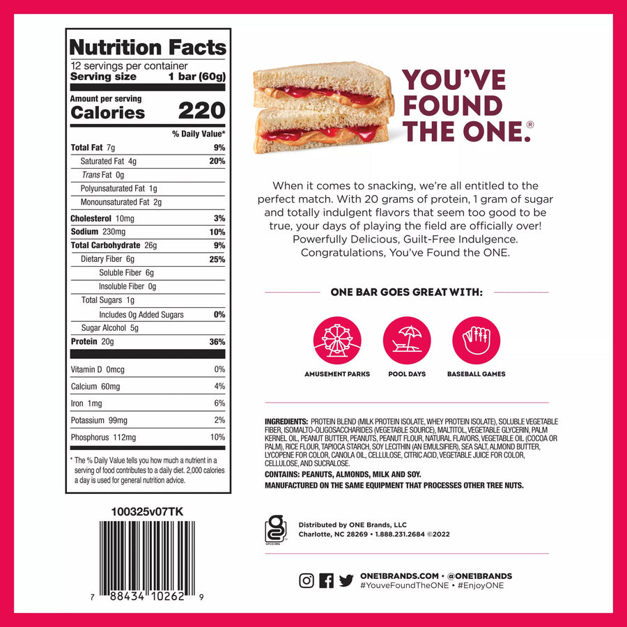 ONE Bar Healthy Snacks ONE Size: 12 Bars Flavor: Peanut Butter Cup, Pumpkin Pie, Birthday Cake, Lemon Cake, Cookies and Creme, Peanut Butter Pie, Blueberry Cobbler, Cinnamon Roll, Maple Glazed Doughnut, S&