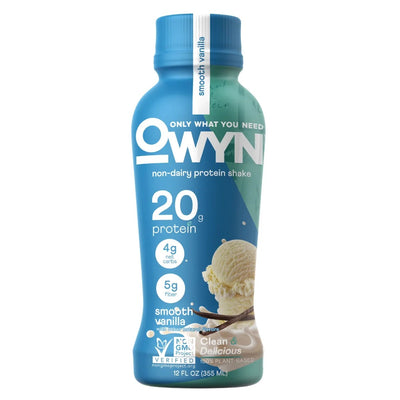 Vegan Plant Based Protein Shakes RTD OWYN Size: 12 Bottles Flavor: Smooth Vanilla