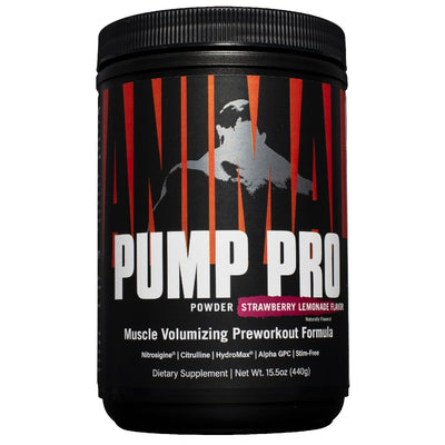 Animal Pump Pro Powder Pump Pre Workout ANIMAL Size: 20 Servings Flavor: Strawberry Lemonade