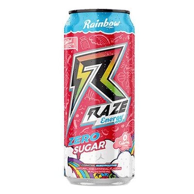 RAZE Energy Drink RTD Repp Sports Size: 12 Cans Flavor: Sour Gummy Worms, Apollo, Watermelon Frost, Voodoo, Grape Bubblegum, Guava Mango, South Beach (Miami Vice), Rainbow Candy, Phantom Freeze, Strawberry Colada, Galaxy Burst, White Peach, Baja Lime, Sou