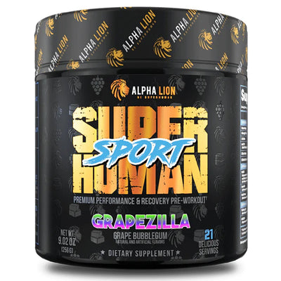 Alpha Lion Superhuman Sport Pre-Workout Alpha Lion Size: 21 Servings Flavor: Grapezilla (Grape Bubblegum)