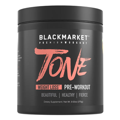 TONE Pre Workout Pre-Workout BLACKMARKET Size: 30 Scoops Flavor: Strawberry Kiwi, Orange Mango, Raspberry Lemonade