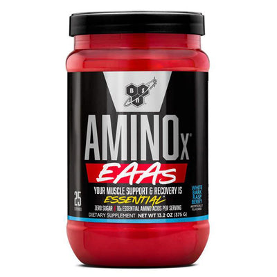 Aminox EAAs Aminos BSN Size: 25 Servings, 60 Servings Flavor: Jungle Juice, Watermelon Splash, Purple People Grape, Strawberry Dragonfruit, White Bark Raspberry