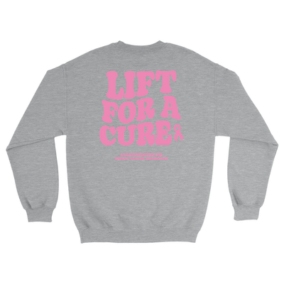 Lift for a cure sweatshirt Apparel & Accessories CampusProtein.com Colors: White, Light Pink, Sport Grey Sizes: Small (S), Medium (M), Large (L), Extra Large (XL), XXL (2XL)