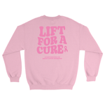 Lift for a cure sweatshirt Apparel & Accessories CampusProtein.com Colors: White, Light Pink, Sport Grey Sizes: Small (S), Medium (M), Large (L), Extra Large (XL), XXL (2XL)