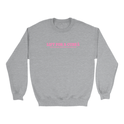 Lift for a cure sweatshirt Apparel & Accessories CampusProtein.com Colors: White, Light Pink, Sport Grey Sizes: Small (S), Medium (M), Large (L), Extra Large (XL), XXL (2XL)