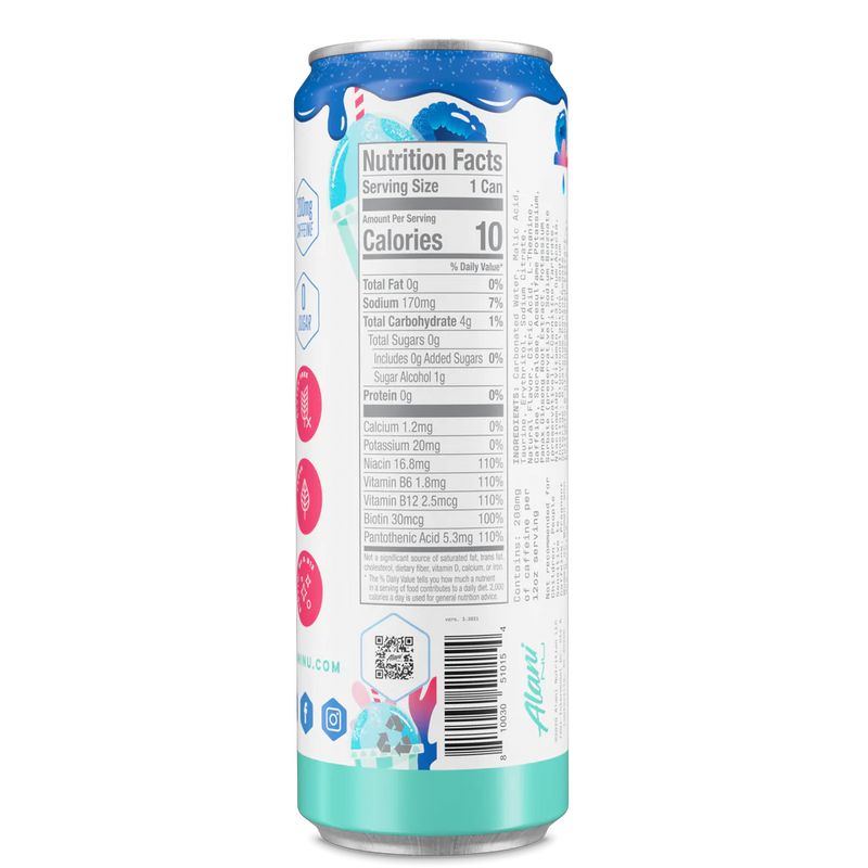 Alani Nu Energy Drinks Energy Drink Alani Nu Size: 12 Cans Flavor: Cherry Twist (NEW), Cosmic Stardust, Tropsicle, Mimosa, Cherry Slush, Watermelon Wave, Hawaiian Shaved Ice, Blue Slush by Whitney Simmons, Dream Float (Orange Creamsicle), Breezeberry, Kim