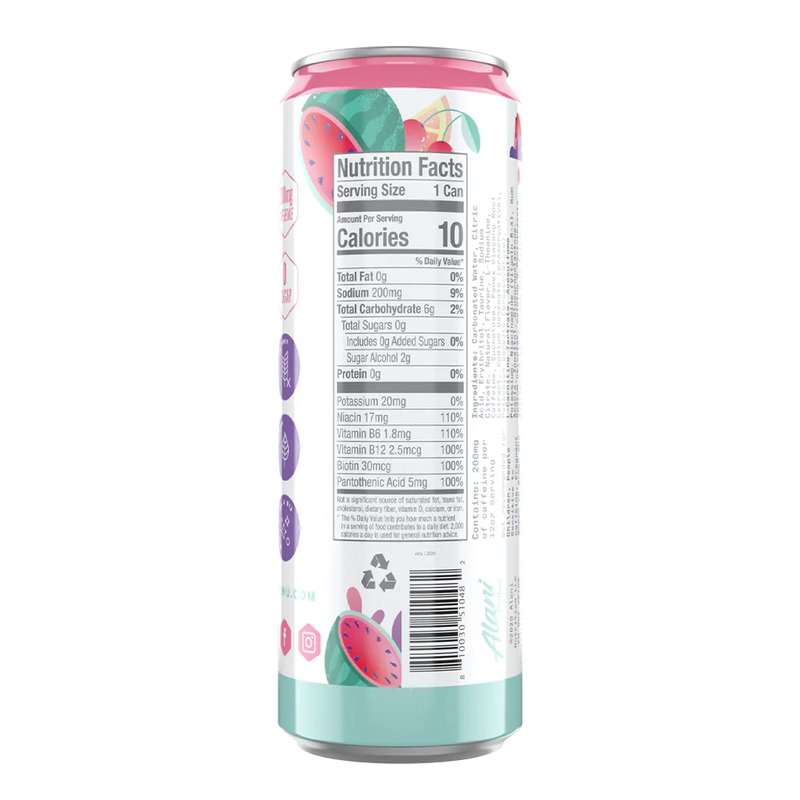 Alani Nu Energy Drinks Energy Drink Alani Nu Size: 12 Cans Flavor: Cherry Twist (NEW), Cosmic Stardust, Tropsicle, Mimosa, Cherry Slush, Watermelon Wave, Hawaiian Shaved Ice, Blue Slush by Whitney Simmons, Dream Float (Orange Creamsicle), Breezeberry, Kim